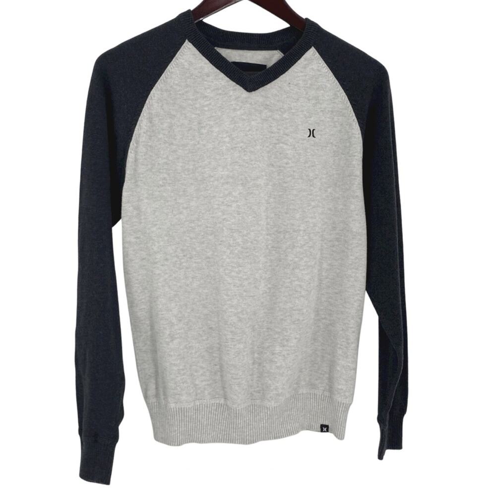 Hurley men’s vneck pullover grey sweater size small